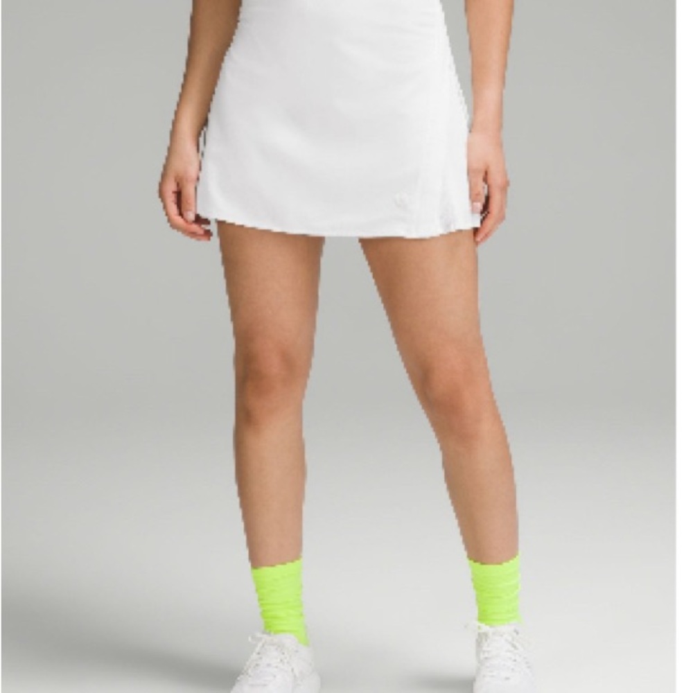 Lululemon Peek Pleat High-Rise tennis skirt, size 14, white